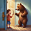 Медведь пришел к мальчику домой. v ruštině